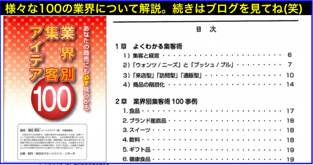 小冊子あなたの商売にも必ず見つかる業界別集客アイデア100