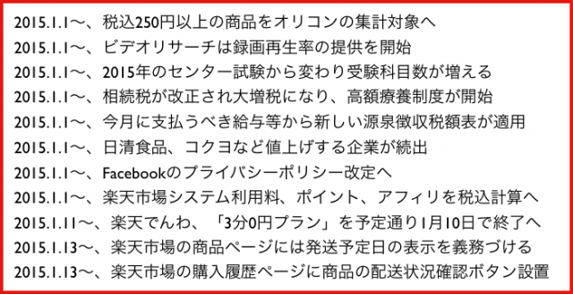 2015年(平成27年)1月から変わること:音楽とテレビ界に動き