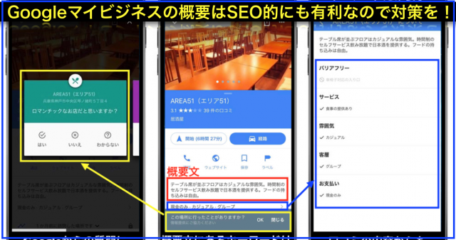 Googleマイビジネスの概要55〜65字を最適化したSEO対策