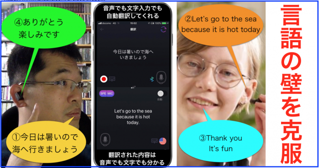 自動音声翻訳機能付きIoT完全ワイヤレスイヤホン「TwoBow」