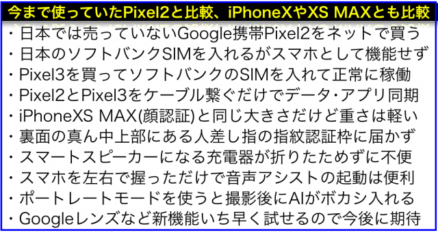 Google純正スマホ「Google Pixel 3 XL」比較レビュー使用感