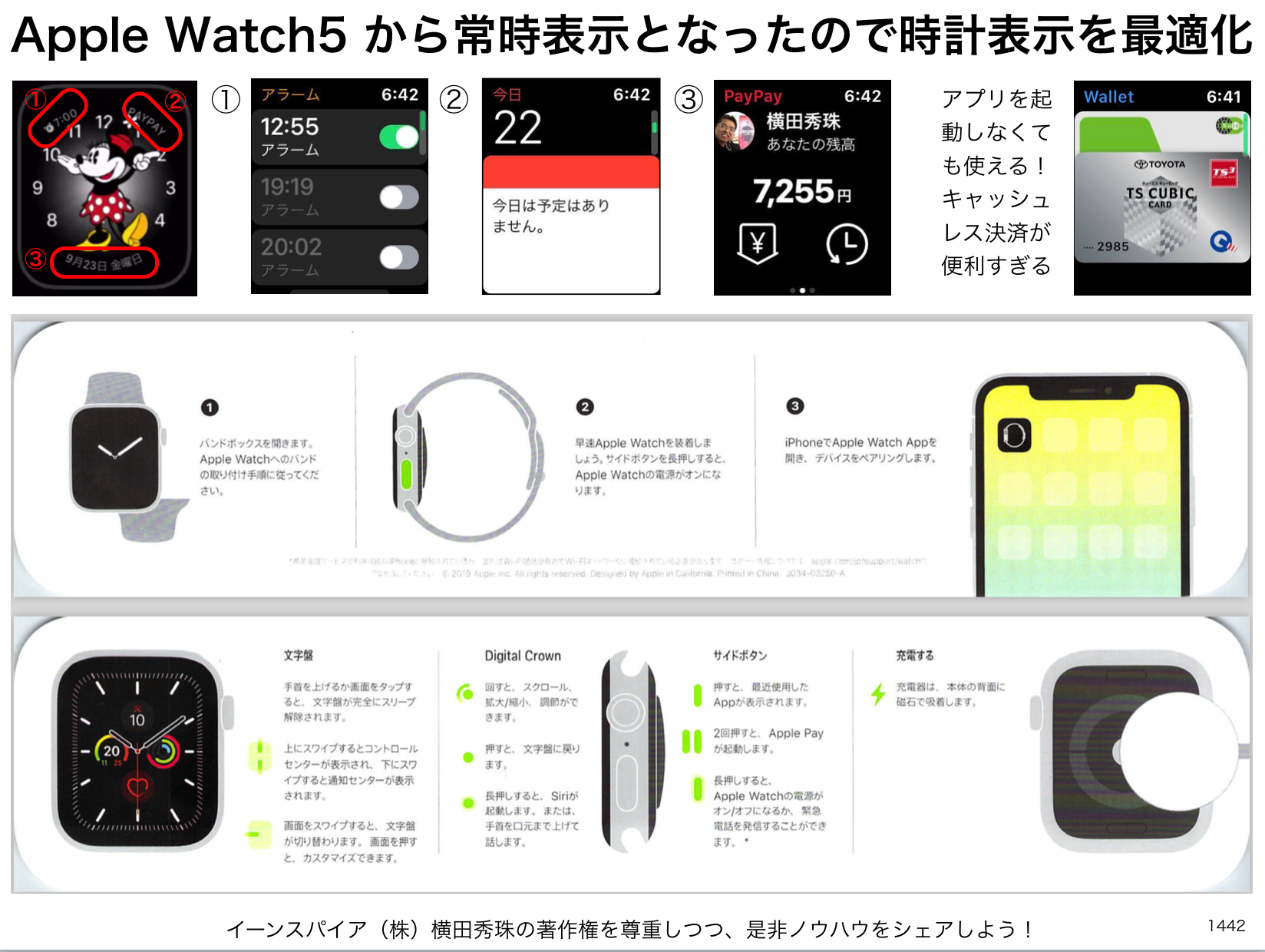 Apple Watch5 から常時表示となったので時計表示を最適化