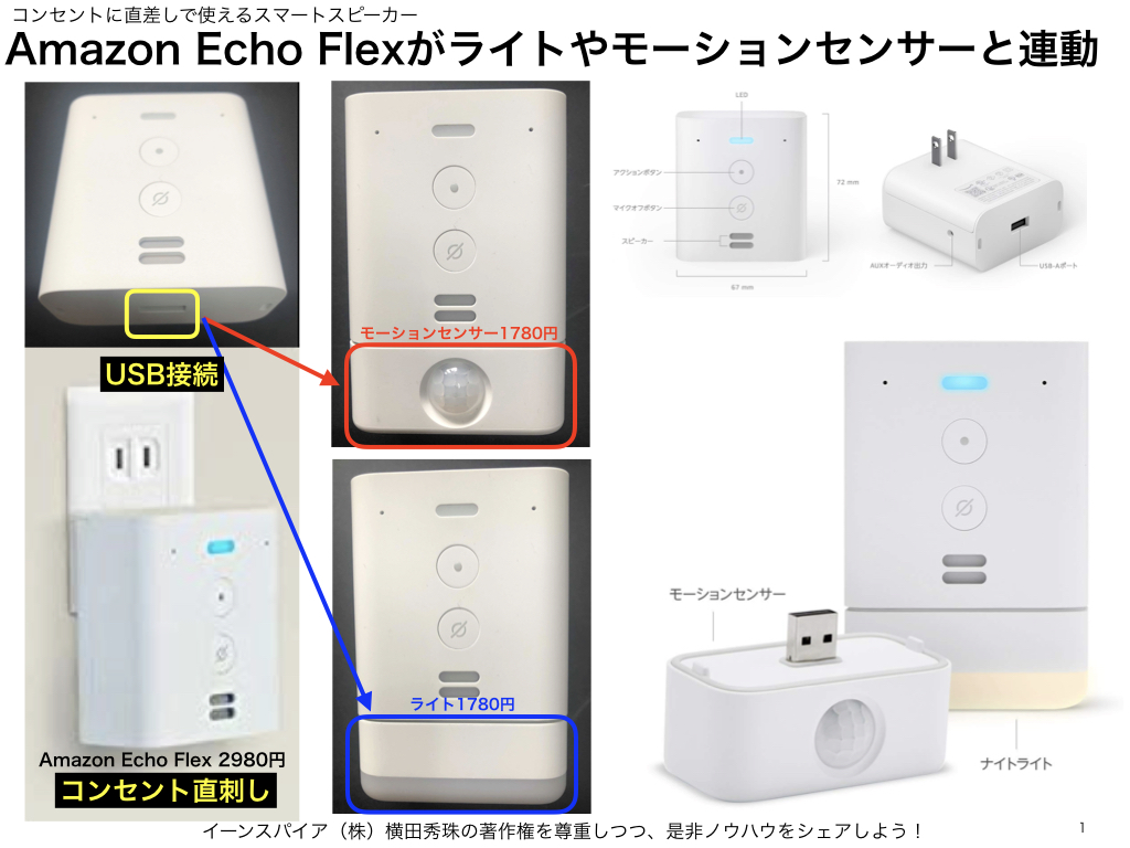 Amazon Echo FlexがIoTライト･モーションセンサーと連動