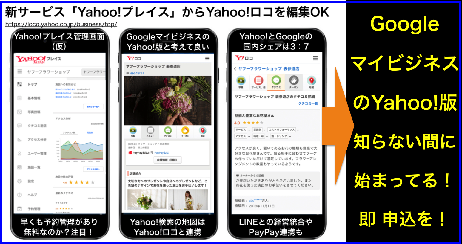 Yahoo!プレイスがGoogleマイビジネス対抗で新サービス開始