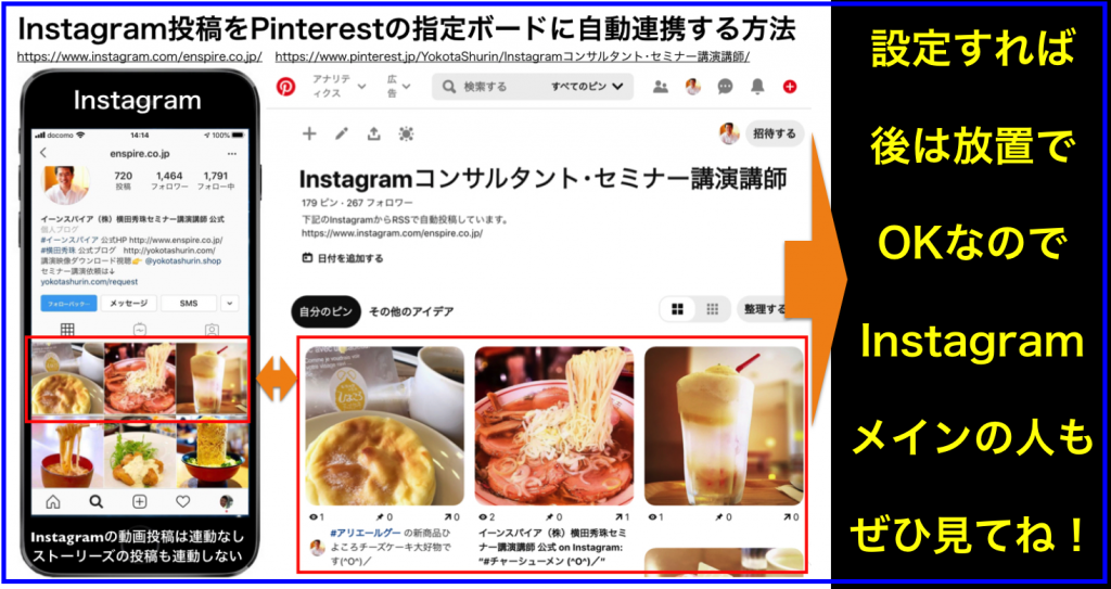 Instagram投稿をpinterestの指定ボードに自動連携する方法 ネットビジネス アナリスト横田秀珠