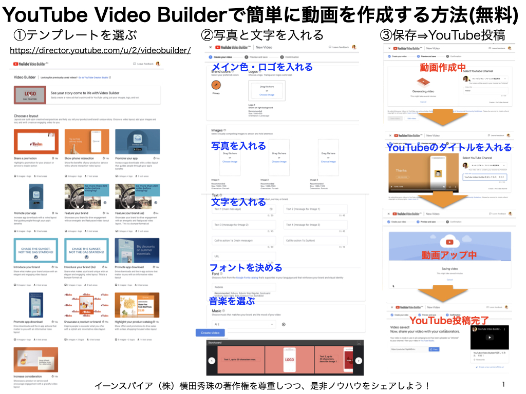 YouTube｢Video Builder｣で簡単に動画を作成する方法(無料)