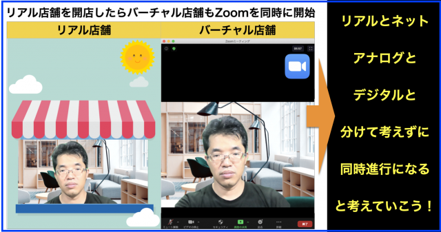 リアル店舗を開店したらバーチャル店舗もZoomを同時に開始