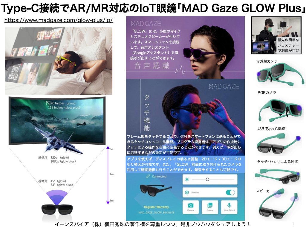 AR･MRに対応したIoT眼鏡｢MAD Gaze GLOW Plus｣レビュー