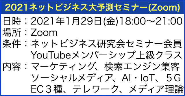 ネットビジネス・アナリスト横田秀珠が2021年を予測する