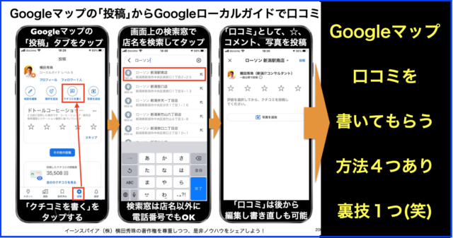 Googleマップに口コミを書いてもらう4つの方法(+裏技1つ)