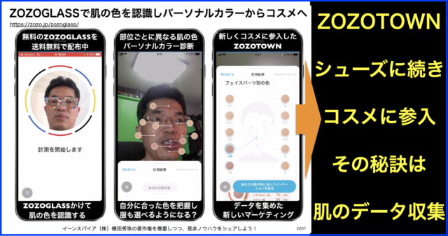 ZOZOGLASSで肌の色を認識しデータ収集してコスメへ参入