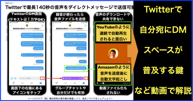Twitterで最長140秒の音声をDM送信によるビジネス活用法