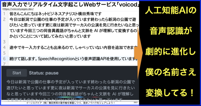 音声入力でリアルタイムAI文字起こしWebサービス｢voicod｣