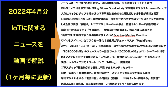 2022年04月分 #IoT に関するニュース解説まとめ文字起こし