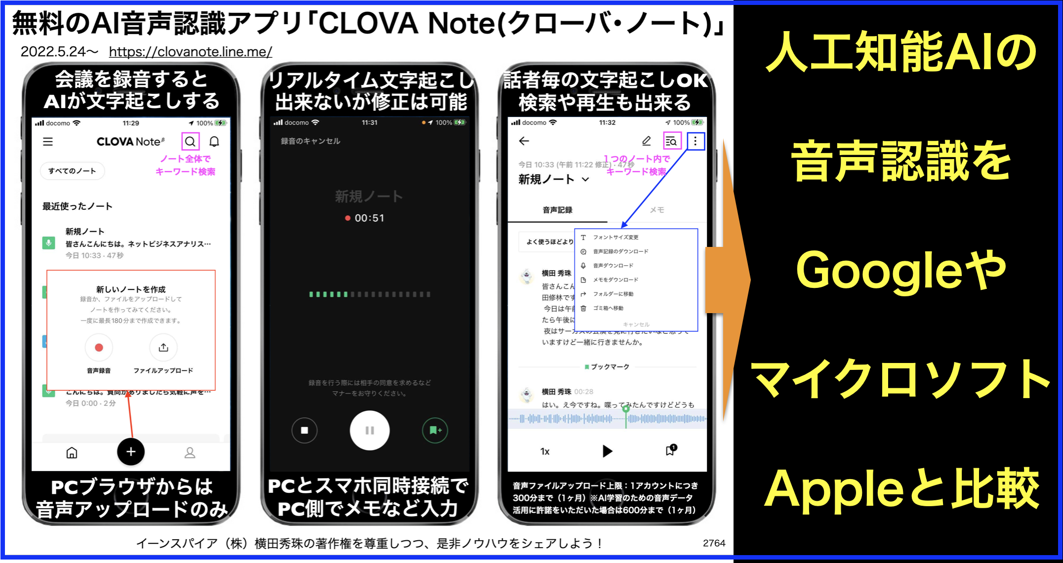 LINEのAI音声認識できる無料アプリCLOVA Noteレビュー