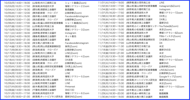 2022年(令和4年)10月以降のセミナー･講演･企業研修の予定