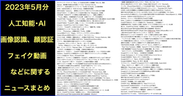人工知能･AIに関するニュース(2023年5月分)Podcast配信