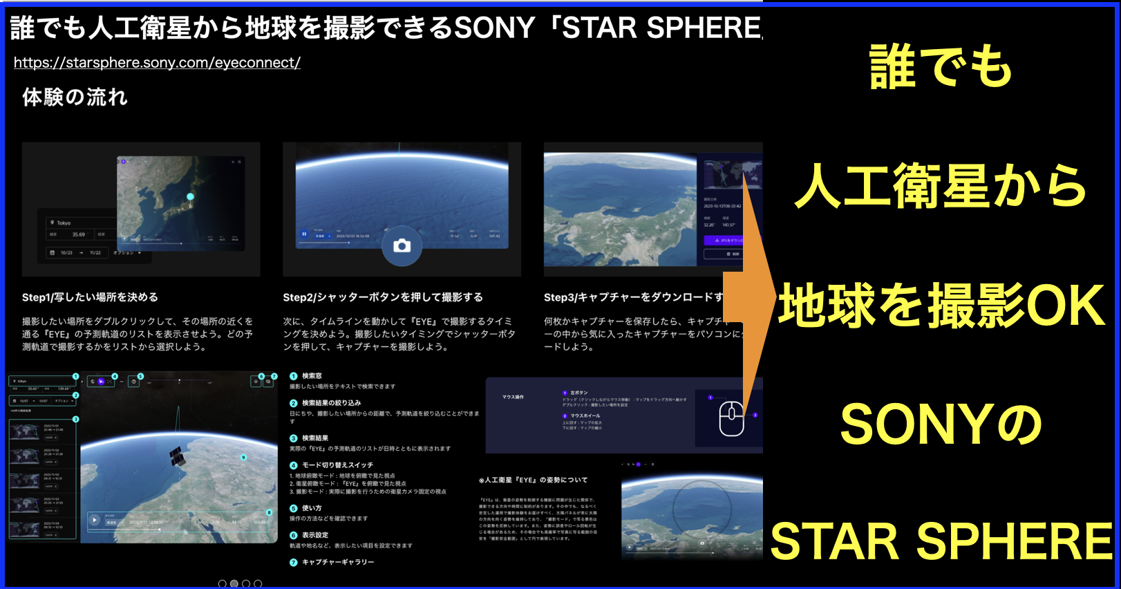  誰でも人工衛星から地球を撮影できるSONYの｢STAR SPHERE｣