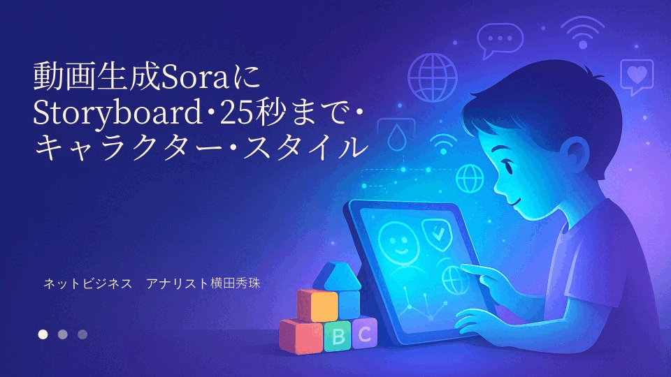 動画生成SoraにStoryboard･25秒まで･キャラクター･スタイル