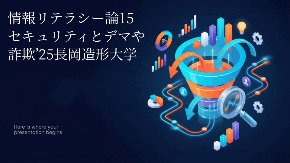 情報リテラシー論15セキュリティとデマや詐欺’25長岡造形大学
