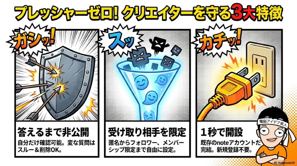 リクエスト、質問専用ページ ユーザーの質問を受け付け回答できるnote新機能｢質問箱｣使い方