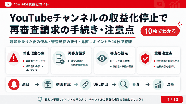 YouTubeチャンネルの収益化停止で再審査請求の手続き･注意点