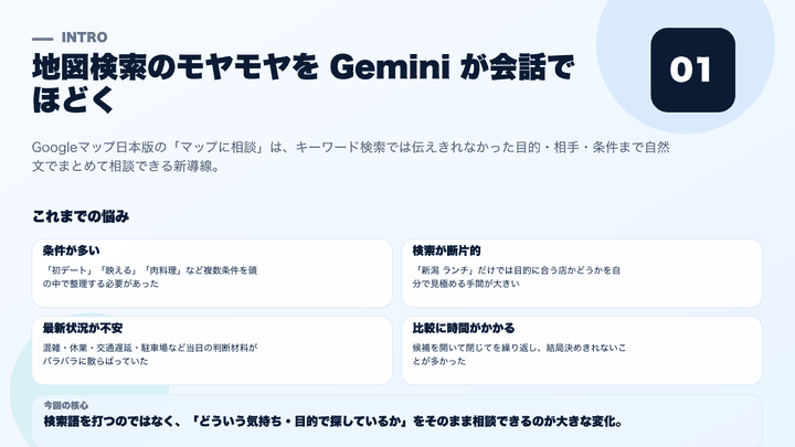 GoogleマップにGemini搭載｢マップに相談｣が日本で提供を開始