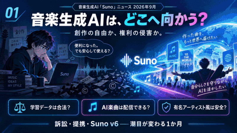 音楽生成AI｢Suno｣AI音楽ニュース2026年9月分(AI音楽ラジオ)①