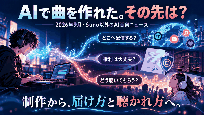 音楽生成AI｢Suno｣AI音楽ニュース2026年9月分(AI音楽ラジオ)②