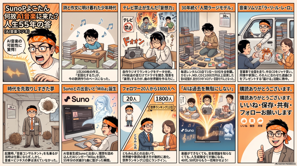 SunoPよこたん何故AI音楽に来た?人生55年の答(AI音楽ラジオ) | ネット