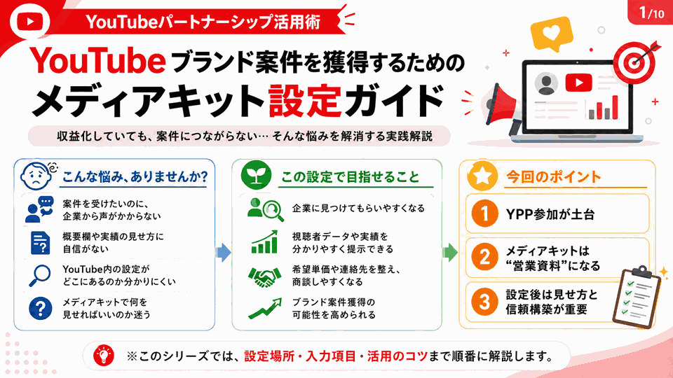 YouTubeブランド案件を獲得する為メディアキット設定する方法