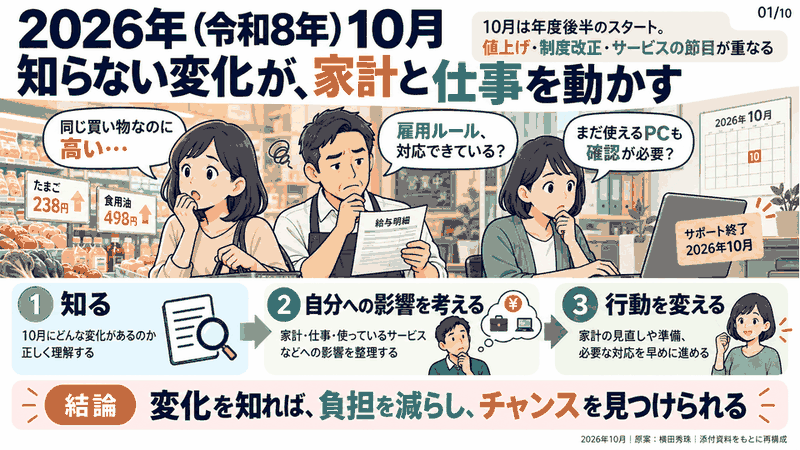 2026年(令和8年)10月から変わること・終わること・始まること