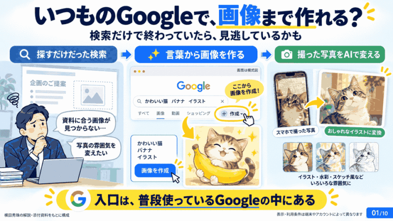 Google検索からAIで画像生成･Googleレンズも画像生成が可能