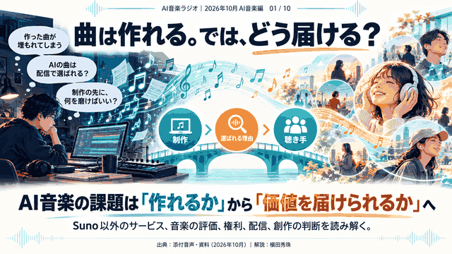 音楽生成AI｢Suno｣AI音楽ニュース2026年10月(AI音楽ラジオ)②