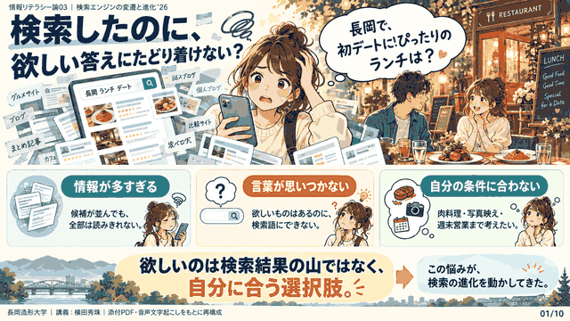 情報リテラシー論03検索エンジンの変遷と進化’26長岡造形大学
