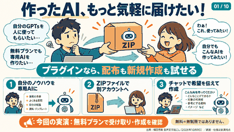 ChatGPTカスタムGPT(GPTs)プラグイン配布･無料で新規作成